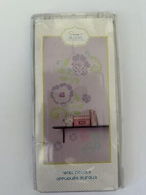 Dena Bloom Collection Purple Flowers Floral Green Leaves Garden Wall Decals